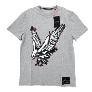 NWT ROBERTO CAVALLI Eagle Graphic Men's T-Shirt Heather Gray LARGE